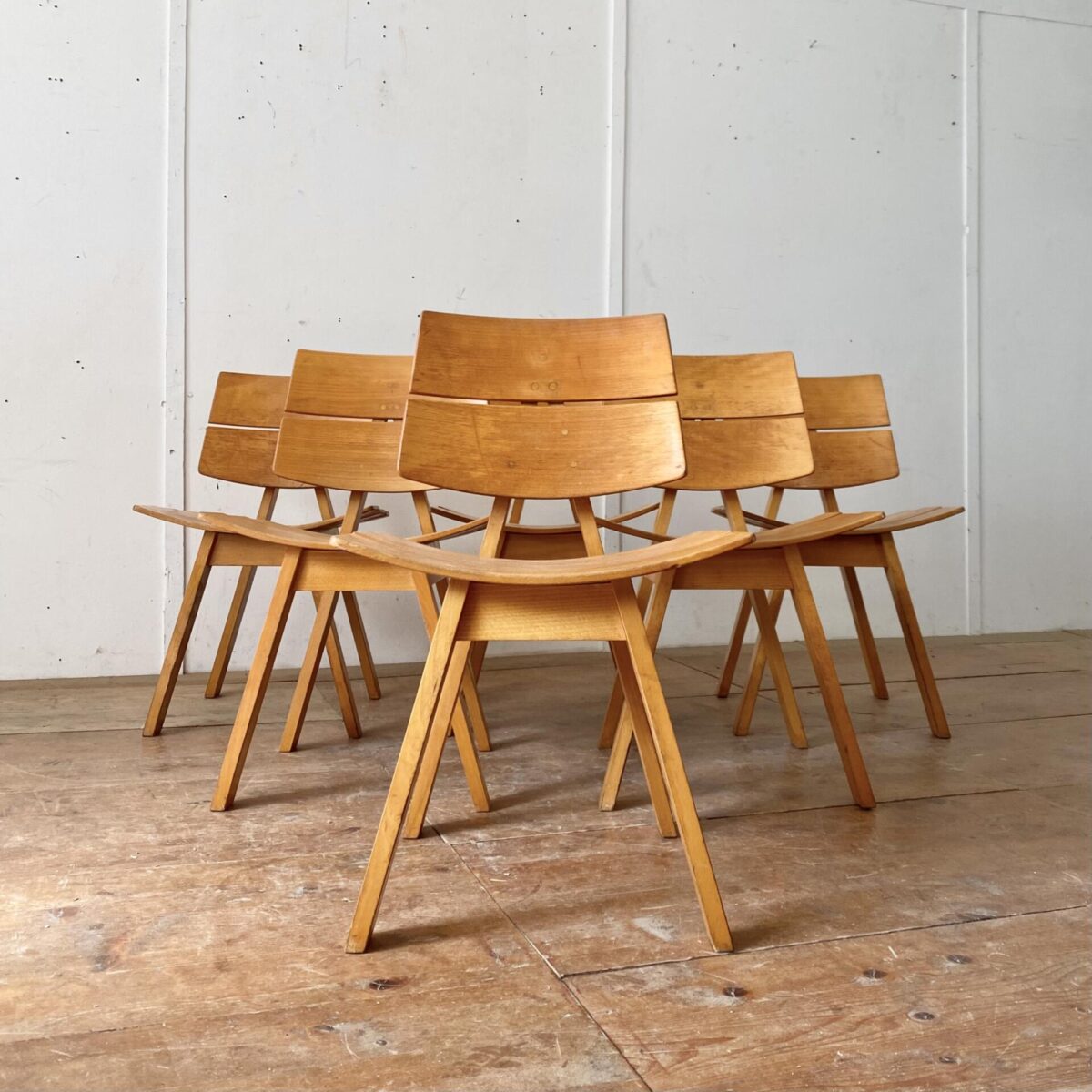 Deuxieme.shop rare Set of Hans Anliker chairs. Swissdesign 60er Jahre horgenglarus.