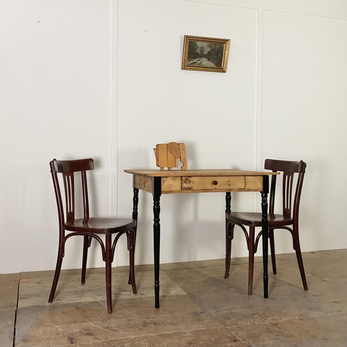 Deuxieme.shop Biedermeier Schreibtisch Küchentisch alter Holztisch